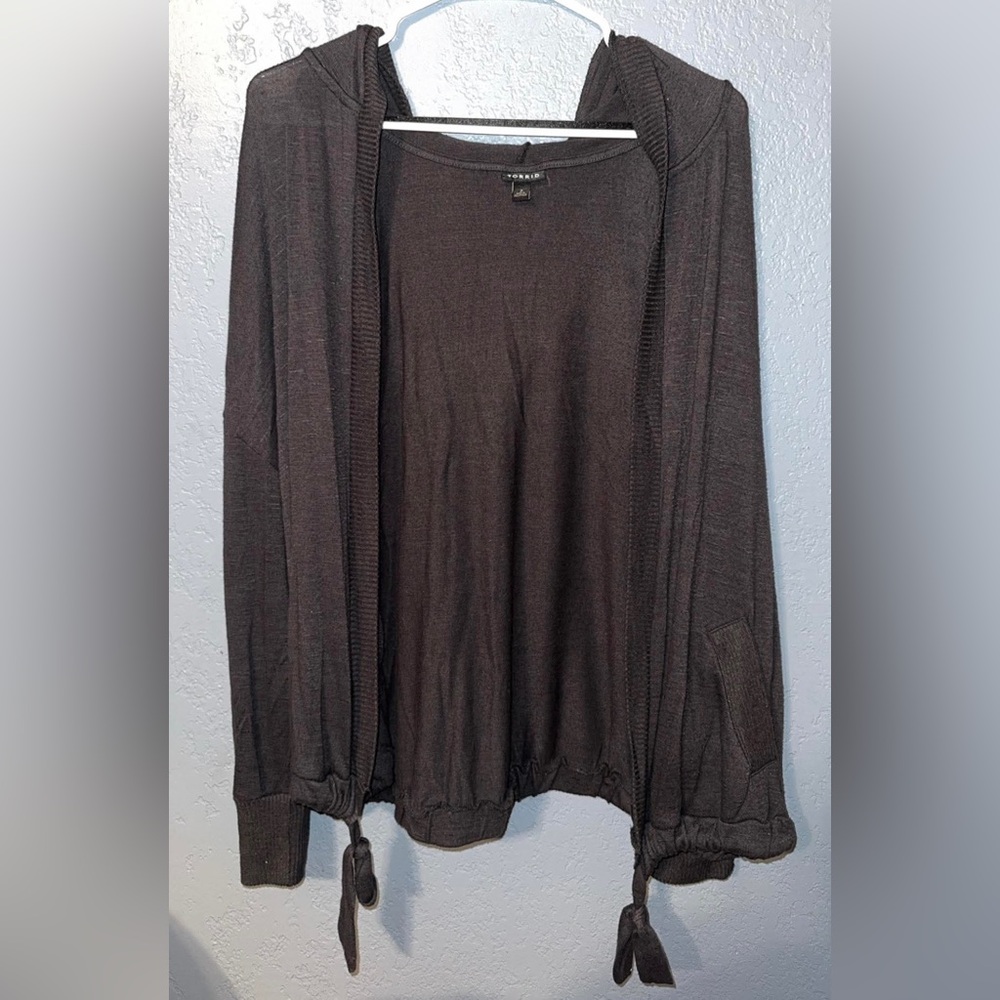 torrid hooded open-front women's cardigan